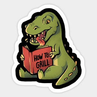 How to Grill  - Funny Cute Dino Gift Sticker